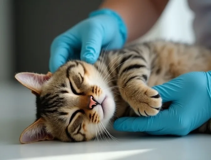 Specialist carefully handling a deceased cat with dignity in Mount Burnett